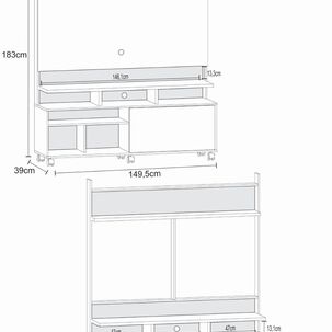 Estante Rack Yardas Atlanta 55 Pulgadas Bicolor 514