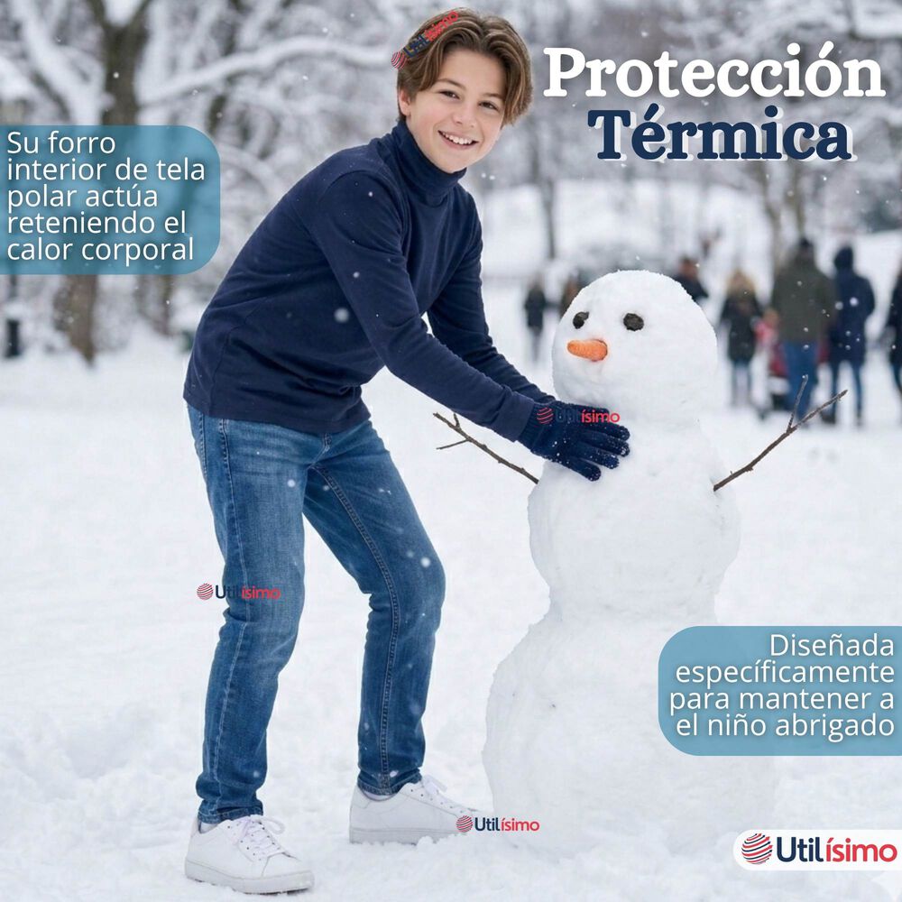 Pack 3 Poleras Camisetas Polar Azul Oscuro Primera Capa Beatle Manga Larga Ni&ntilde;o image number 5.0