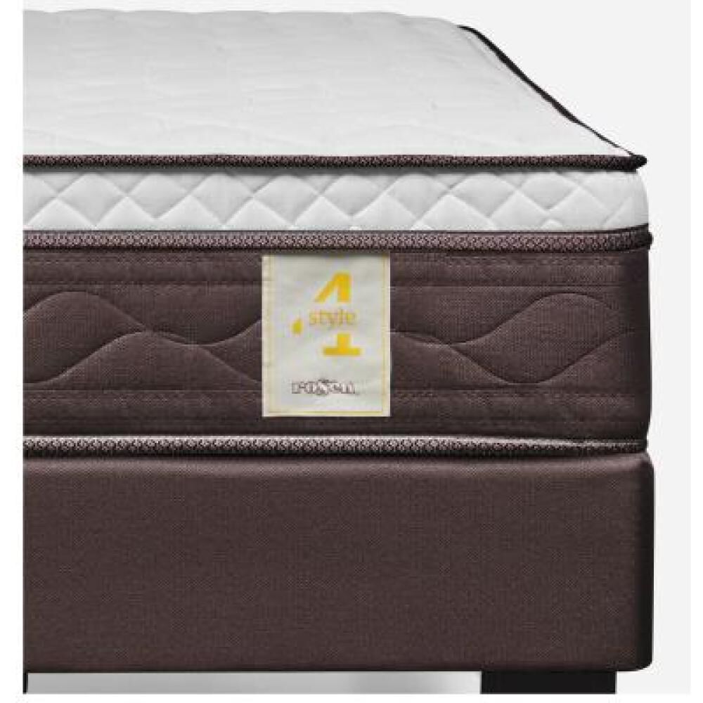 Cama Europea Rosen New Style 4 Plus / 1.5 Plazas / Base Normal  + Respaldo Maurice Chocolate image number 12.0