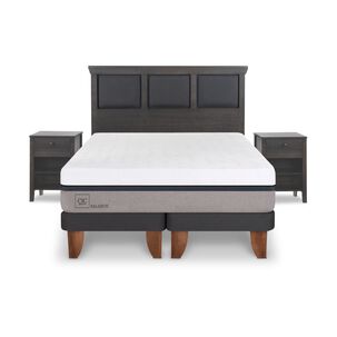 Cama Europea Cic Balance / 2 Plazas / Base Dividida + Set De Maderas