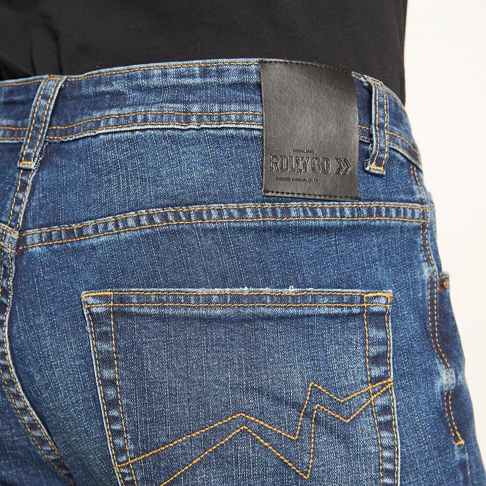 Jeans Rotura Tiro Normal Slim Hombre Rolly Go image number 3.0