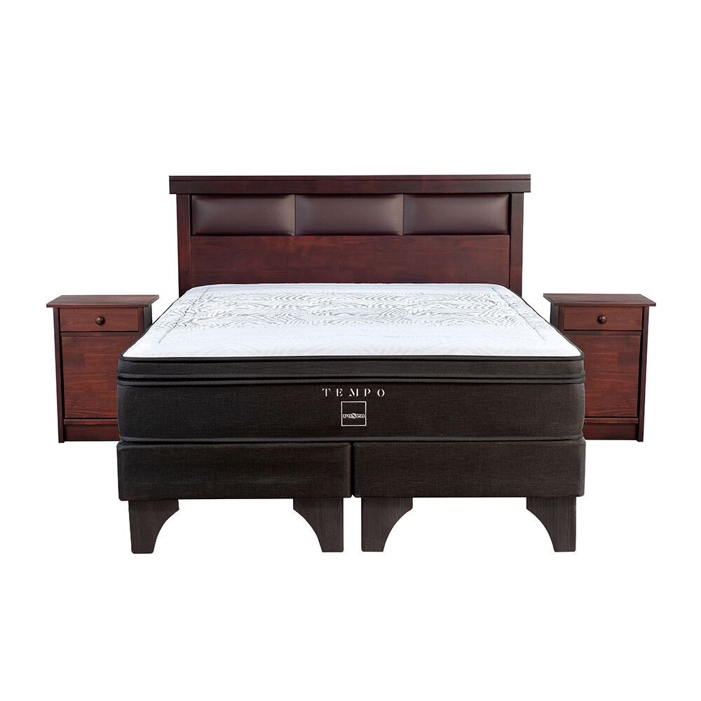 Cama Europea Rosen Tempo / 2 Plazas / Base Dividida + Set de Maderas New Tur&iacute;n image number 0.0
