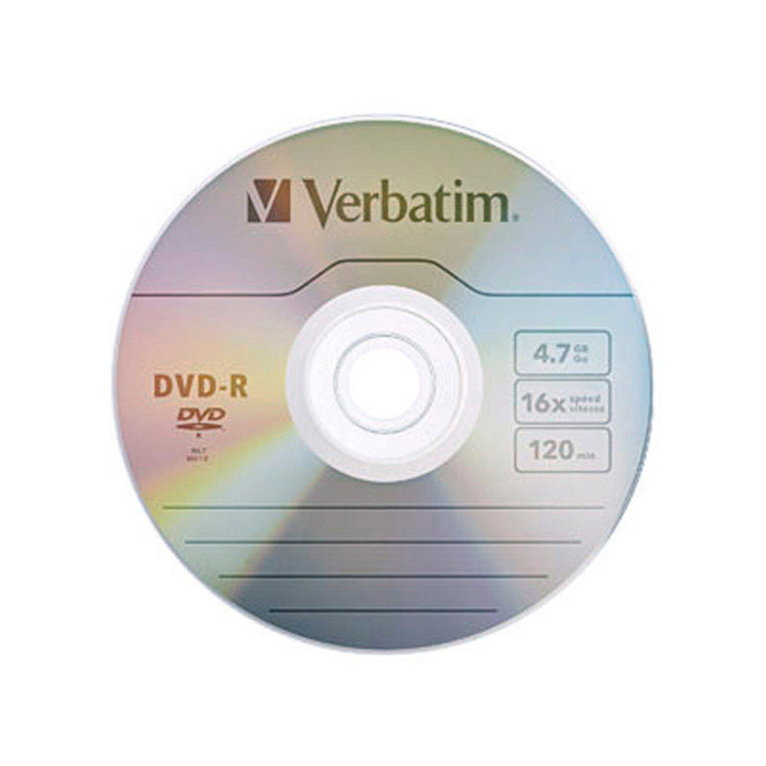 Dvd-r Verbatim Pack 100 Unidades 4.7gb Con Logotipo image number 1.0