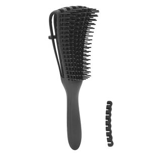 Mini Cepillo Flexible Desenredante Y Definidor De Rizos Negro