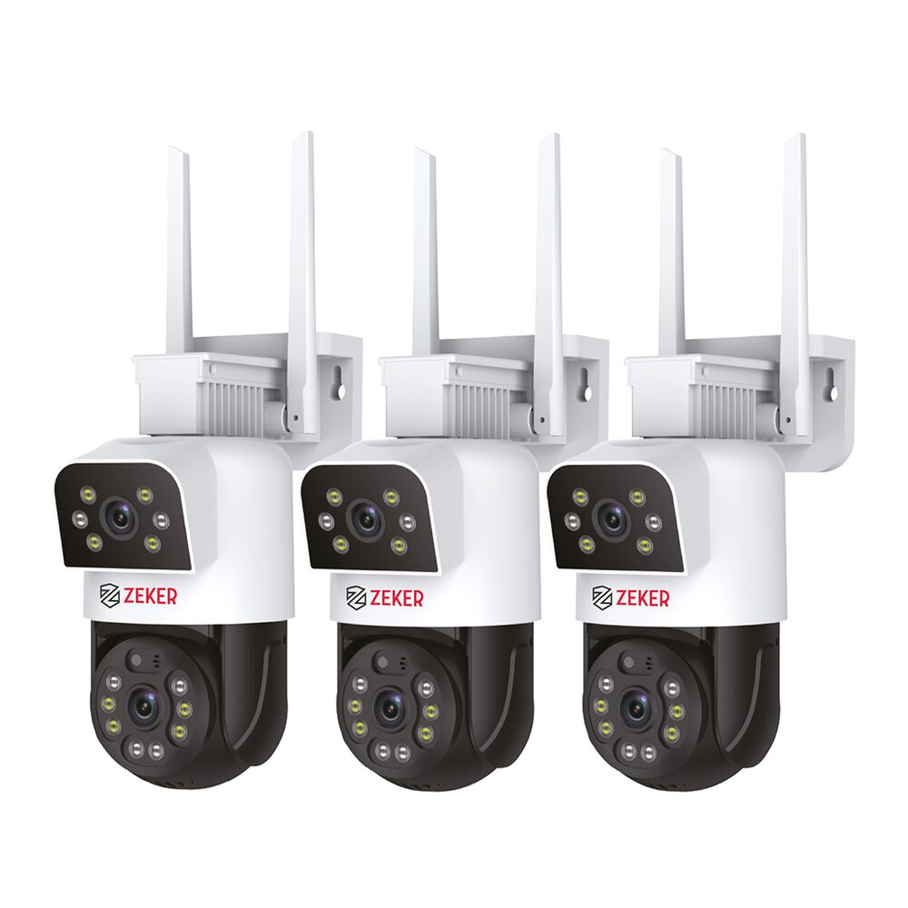 Pack X3 C&aacute;mara De Seguridad 5g Zeker Doble 4mp Impermeable image number 8.0