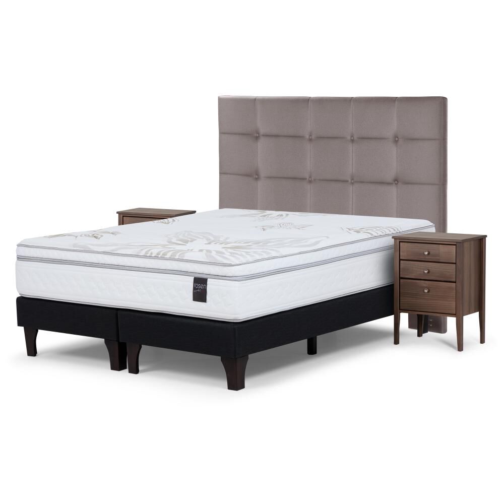 Cama Europea Rosen Art 4 / 2 Plazas / Base Dividida + Set De Maderas Issey Vison image number 1.0