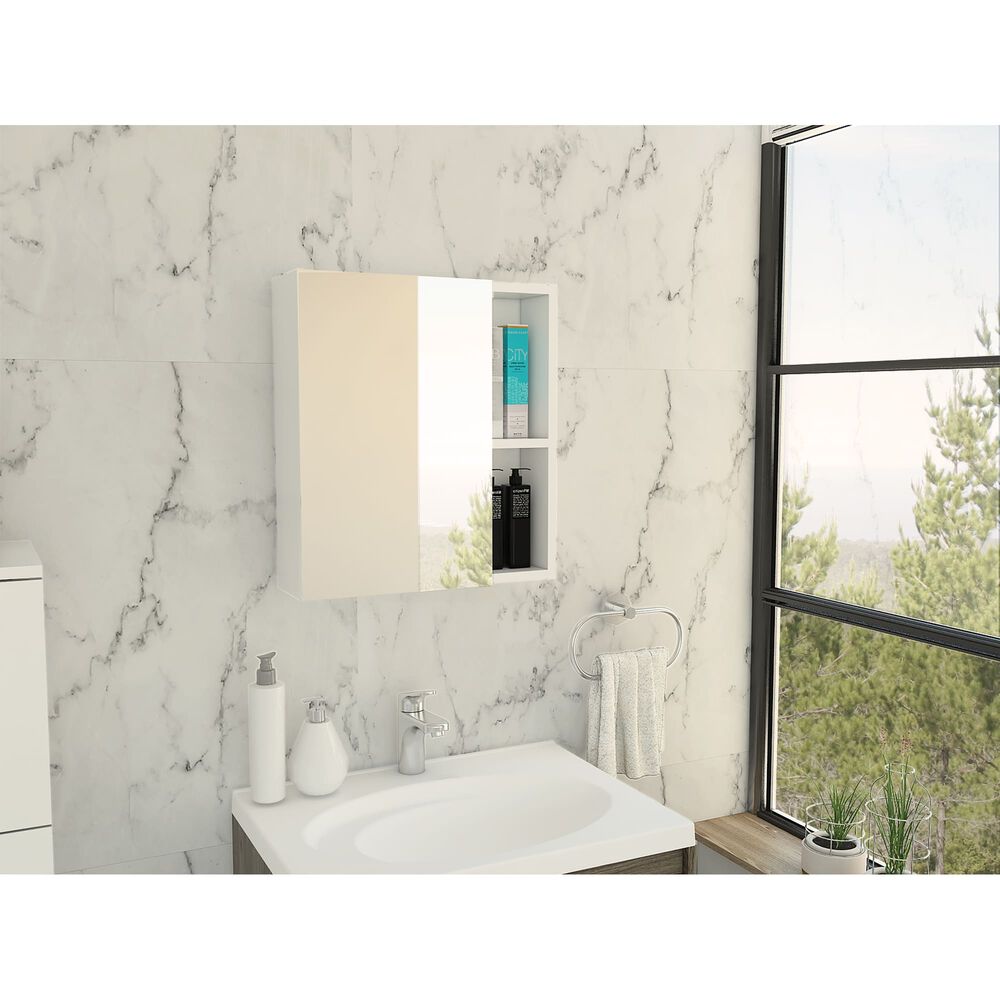 Mueble Botiquin De Baño Con Espejo 49,7x45x12,5 Cm Blanco image number 5.0