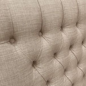 Respaldo De Cama Capitoné Premium Lino Beige Super King