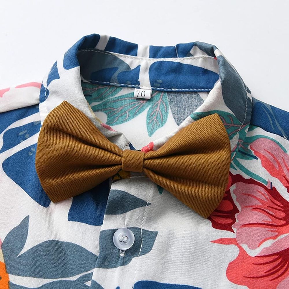 Conjunto De Vestir Hawaiano Manga Corta Ni&ntilde;o 1 A 5 A&ntilde;os Marr&oacute;n Hawaiano image number 3.0