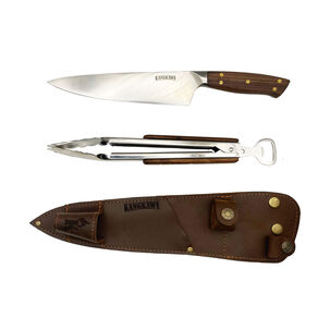 Set Cuchillo Catemu + Tenaza Con Funda 100% Cuero Café