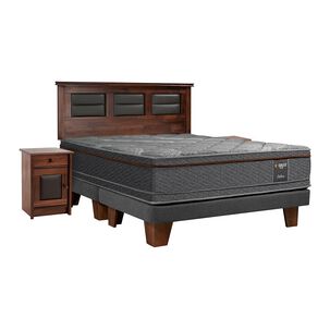 Cama Europea Celta Everest Cooper Black / King / Base Dividida + Set De Maderas