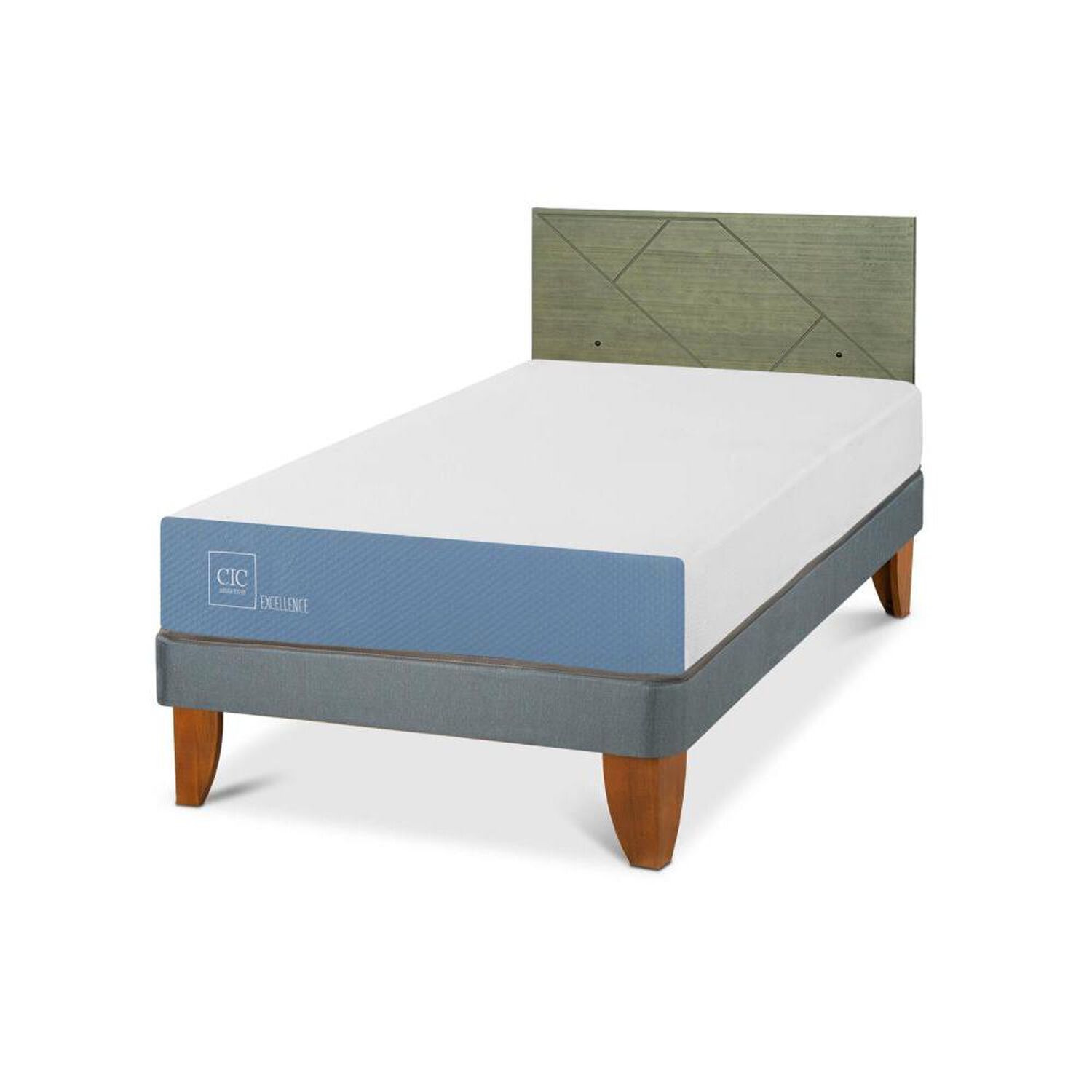 Cama Europea Cic Excellence / 1.5 Plazas / Base Normal + Respaldo image number 3.0