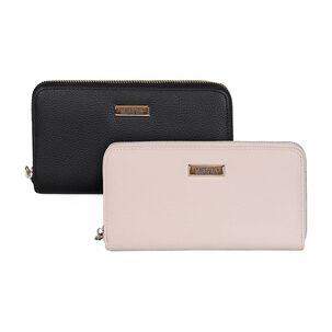 2 Billeteras De Mujer Calixta Negra Y Rosa Palo Kenneth Cole