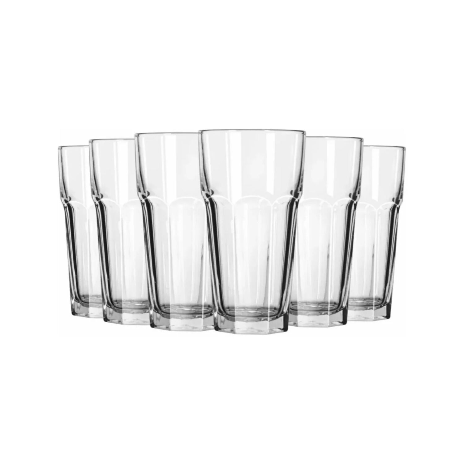 Set 6 Vasos Agua Bebida C&oacute;ctel Vidrio 468 Ml Transparente image number 2.0