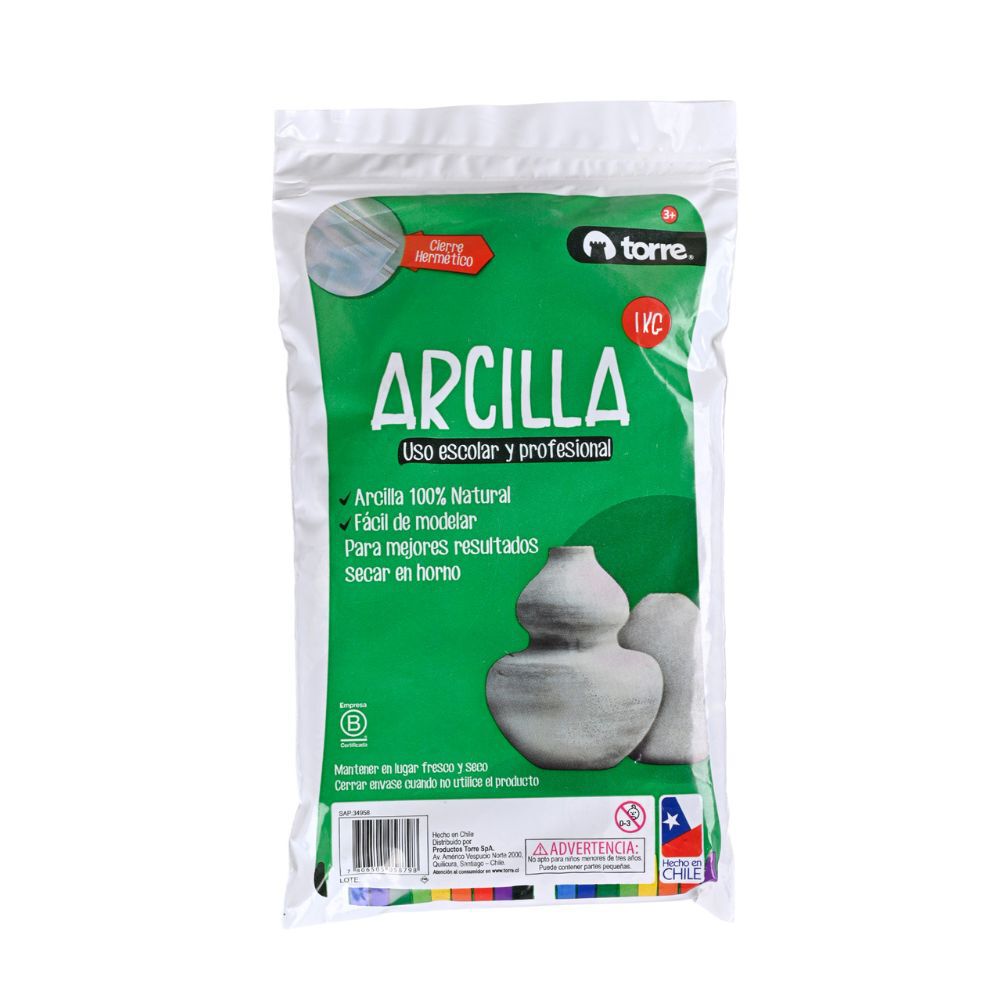 Arcilla 1 Kg. Uso Escolar Y Profesional. Torre image number 0.0