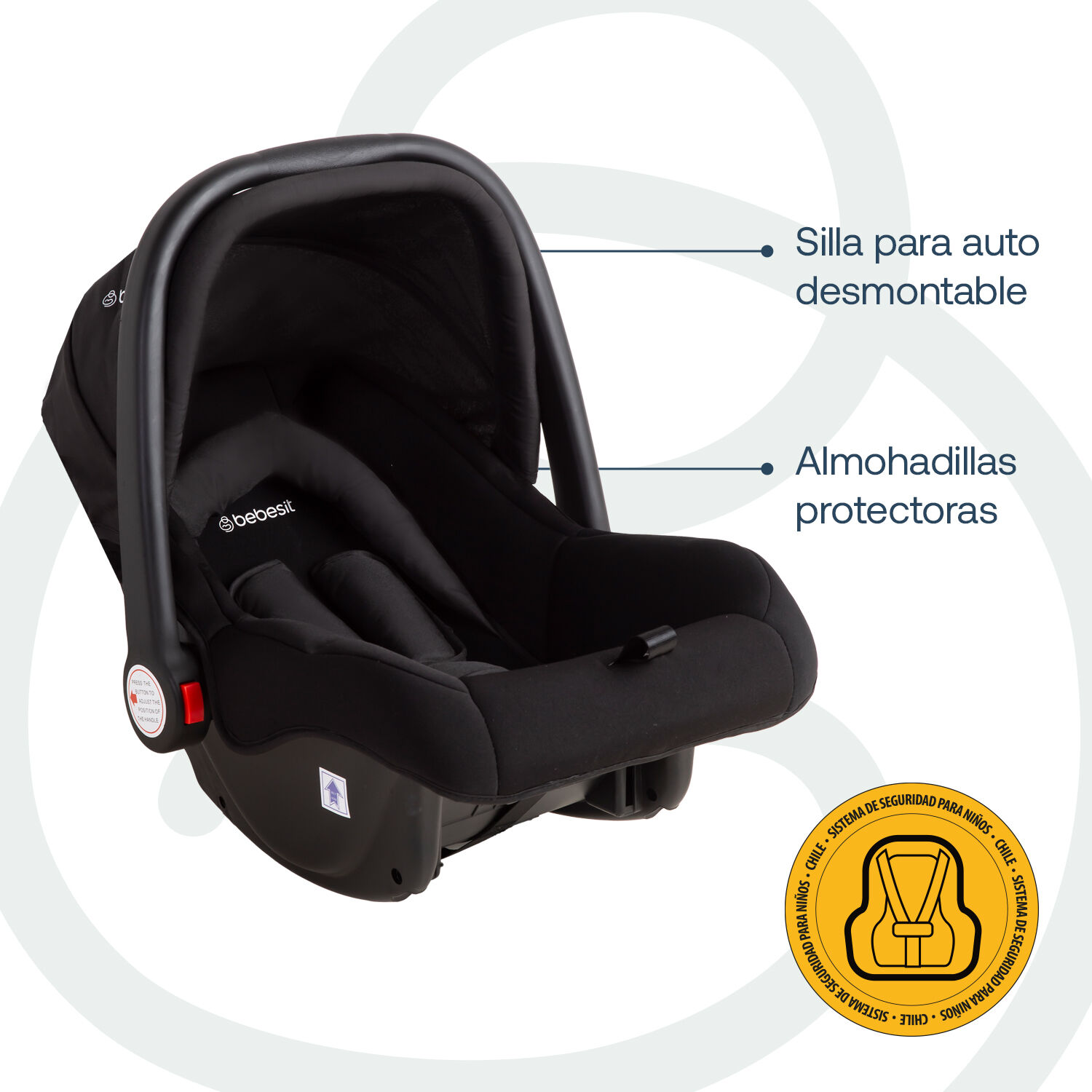 Coche Maleta Compacto Travel System Soho Negro Bebesit image number 2.0
