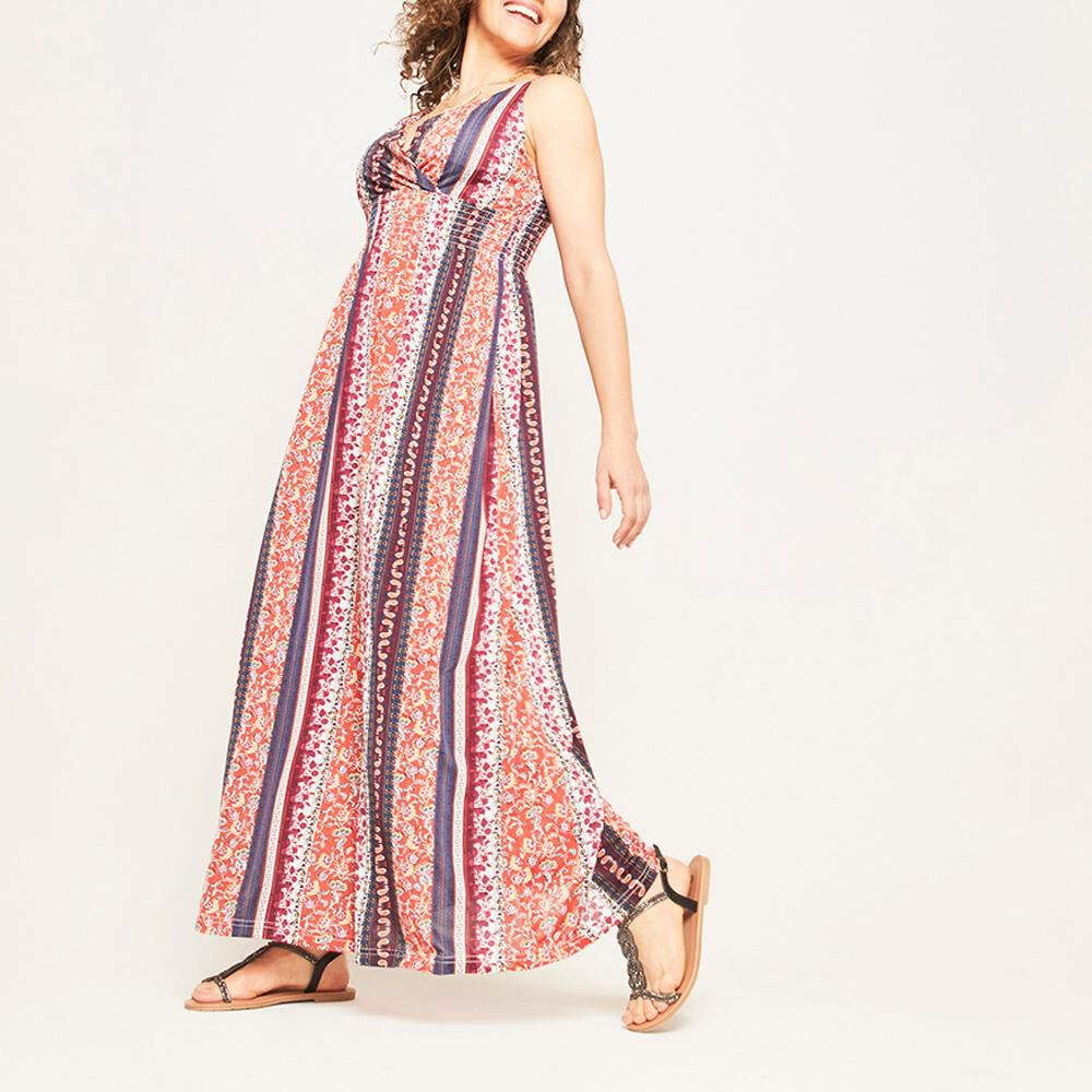Vestido Largo Manga Corta Regular Mujer Geeps en Oferta | Hites.com