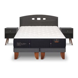 Cama Europea Cic Premium / 2 Plazas / Base Dividida + Set De Maderas