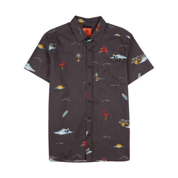Camisa Slim Estampada Manga Corta Hombre Skuad