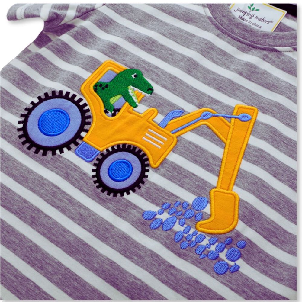 Polera Ni&ntilde;o Algod&oacute;n Manga Corta Jump Kids Rayas Blancas 2 A 7 A&ntilde;os image number 3.0