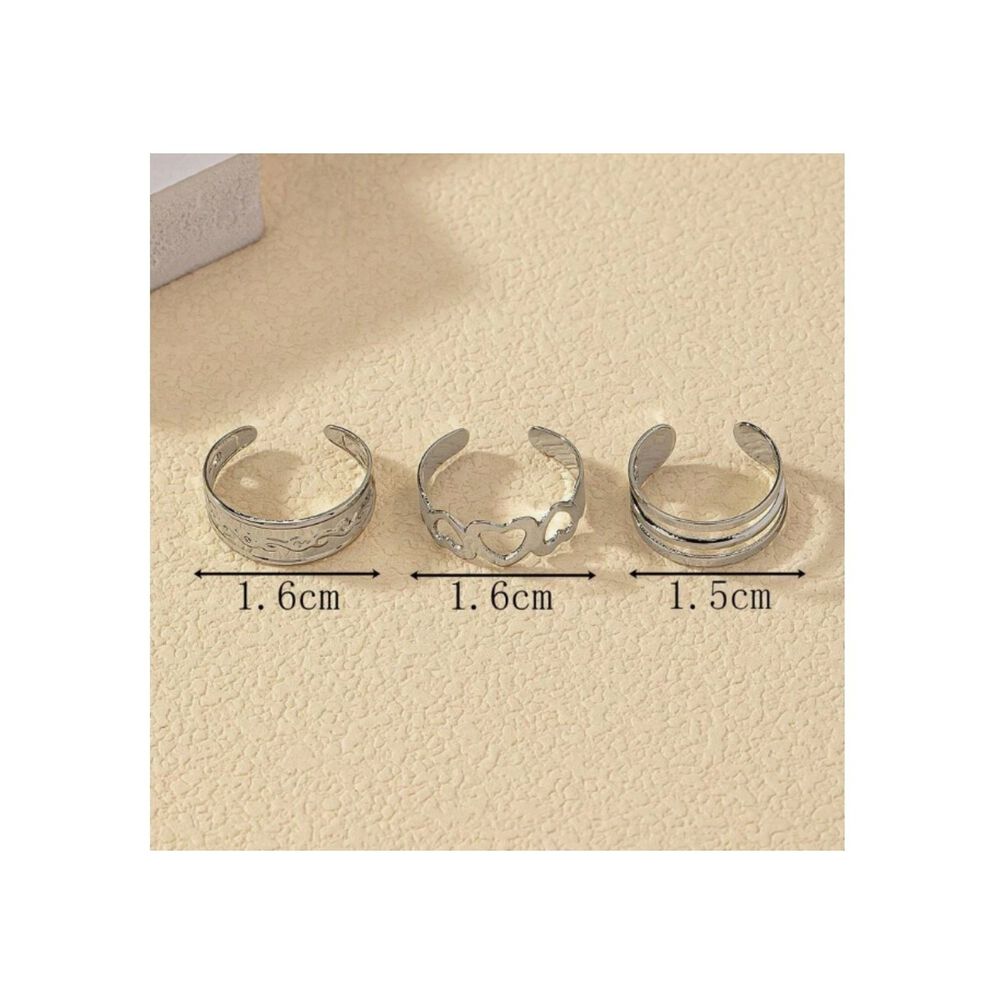 Set 3 Anillos Ajustables De Pies Dedos Dorados image number 4.0