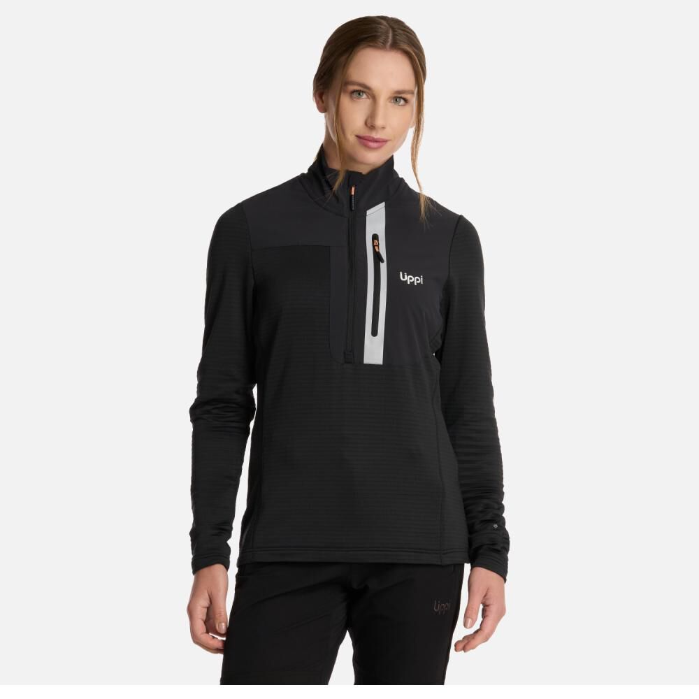 Polerón Deportivoes Mujer Karova Nano F 1/4 Zip Negro Xs image number 1.0