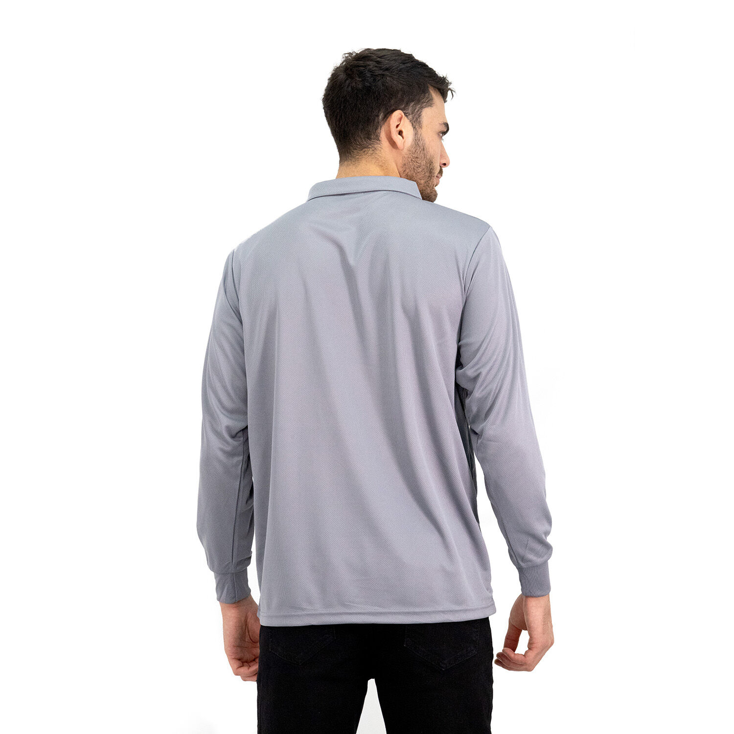 Polera Cooldry Quebec Manga Larga Gris image number 3.0