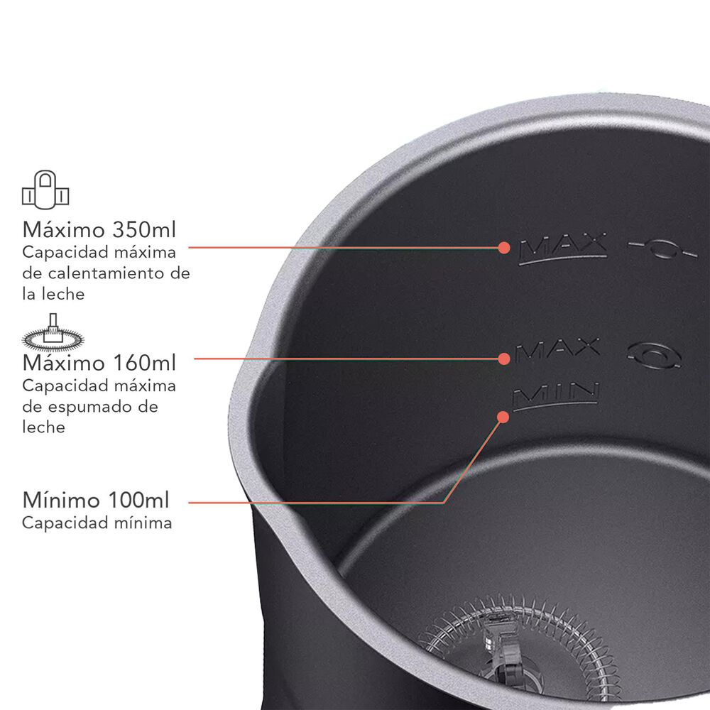 Espumador De Leche 4 En 1 Negro Simplit image number 2.0