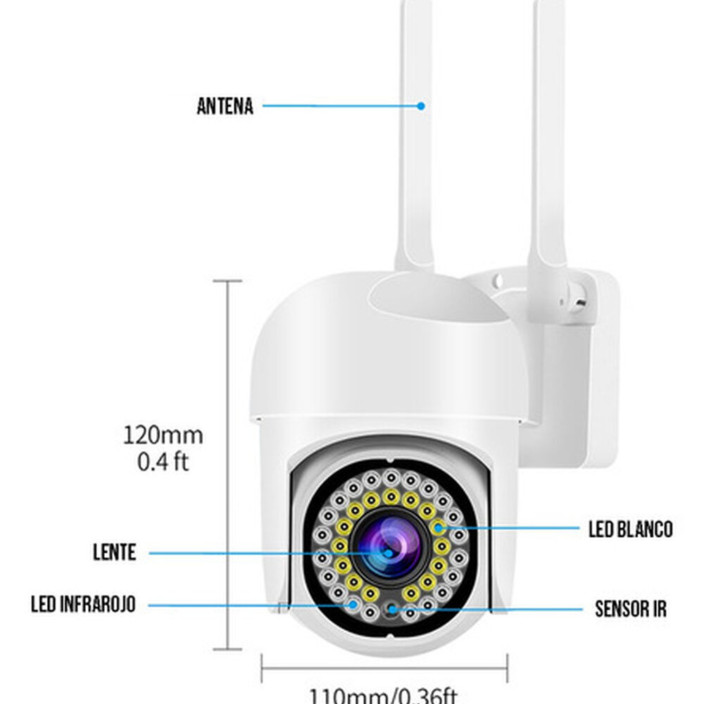 Cámara Smart Pro Wifi 1080p Para Exteriores Detección 3mp image number 2.0