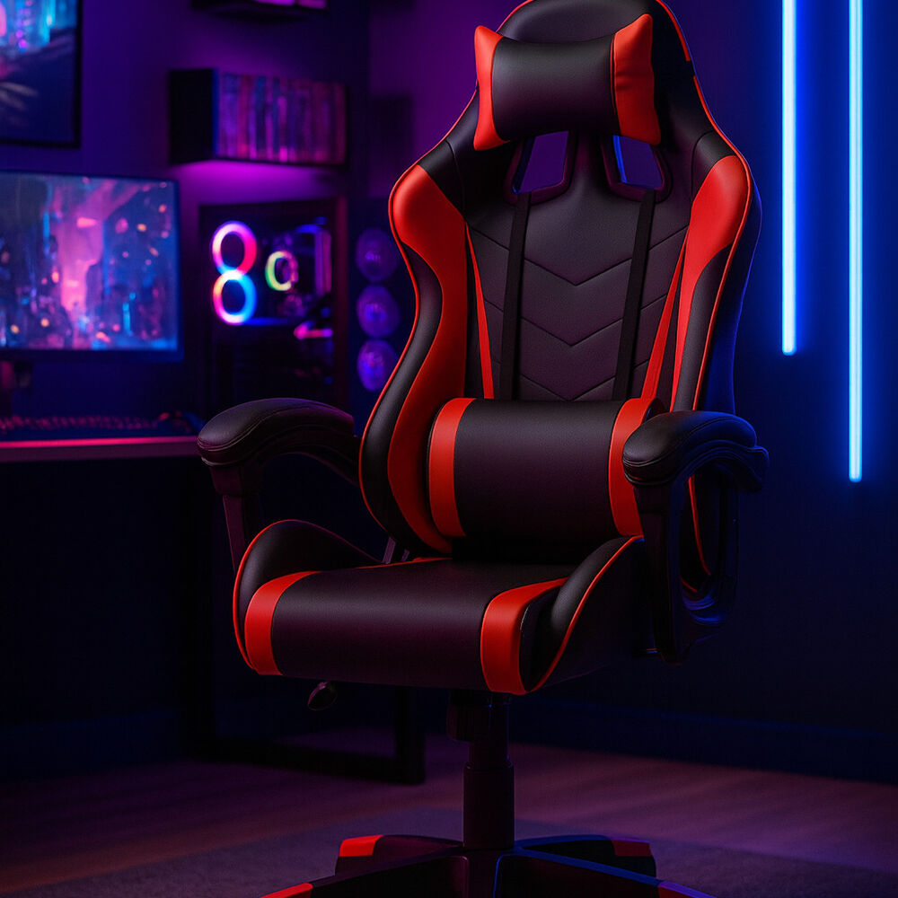 Silla Gamer De Escritorio Reclinable Color Roja image number 1.0