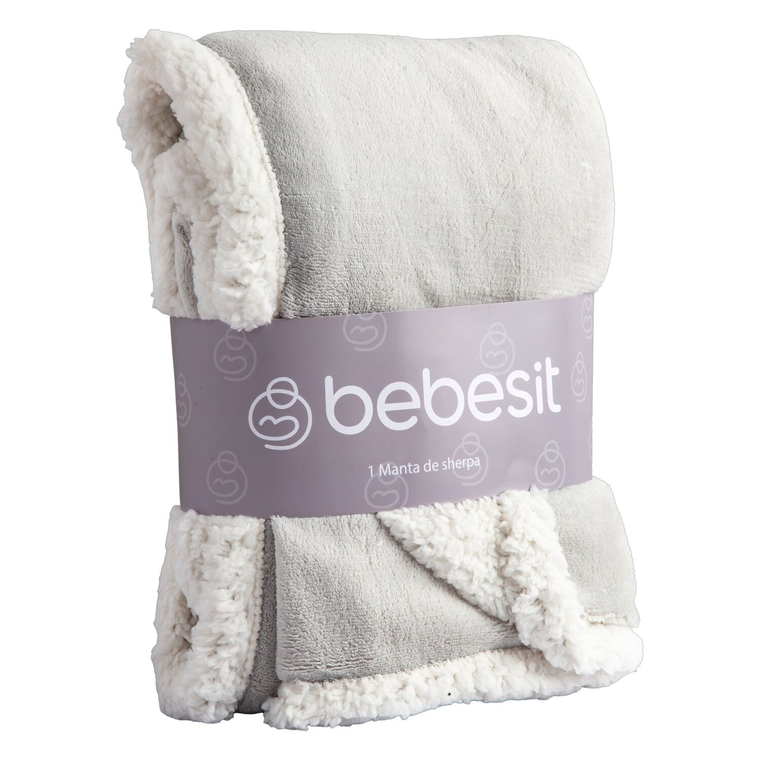 Manta Sherpa Bebe Hipoalerg&eacute;nica 91*127 Cm Gris Bebesit image number 0.0