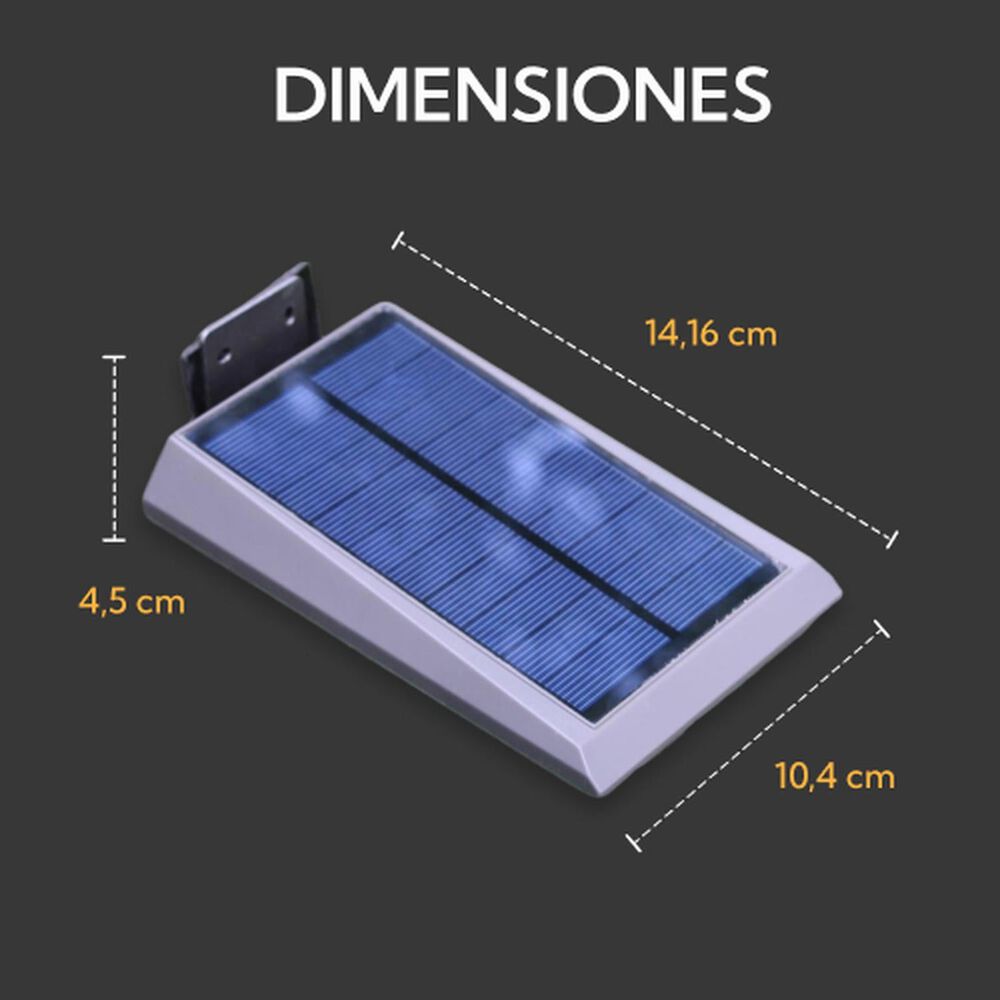 Pack 6 Aplique Solar Contra Agua Ultra Plano Con Sensor De Movimiento image number 3.0