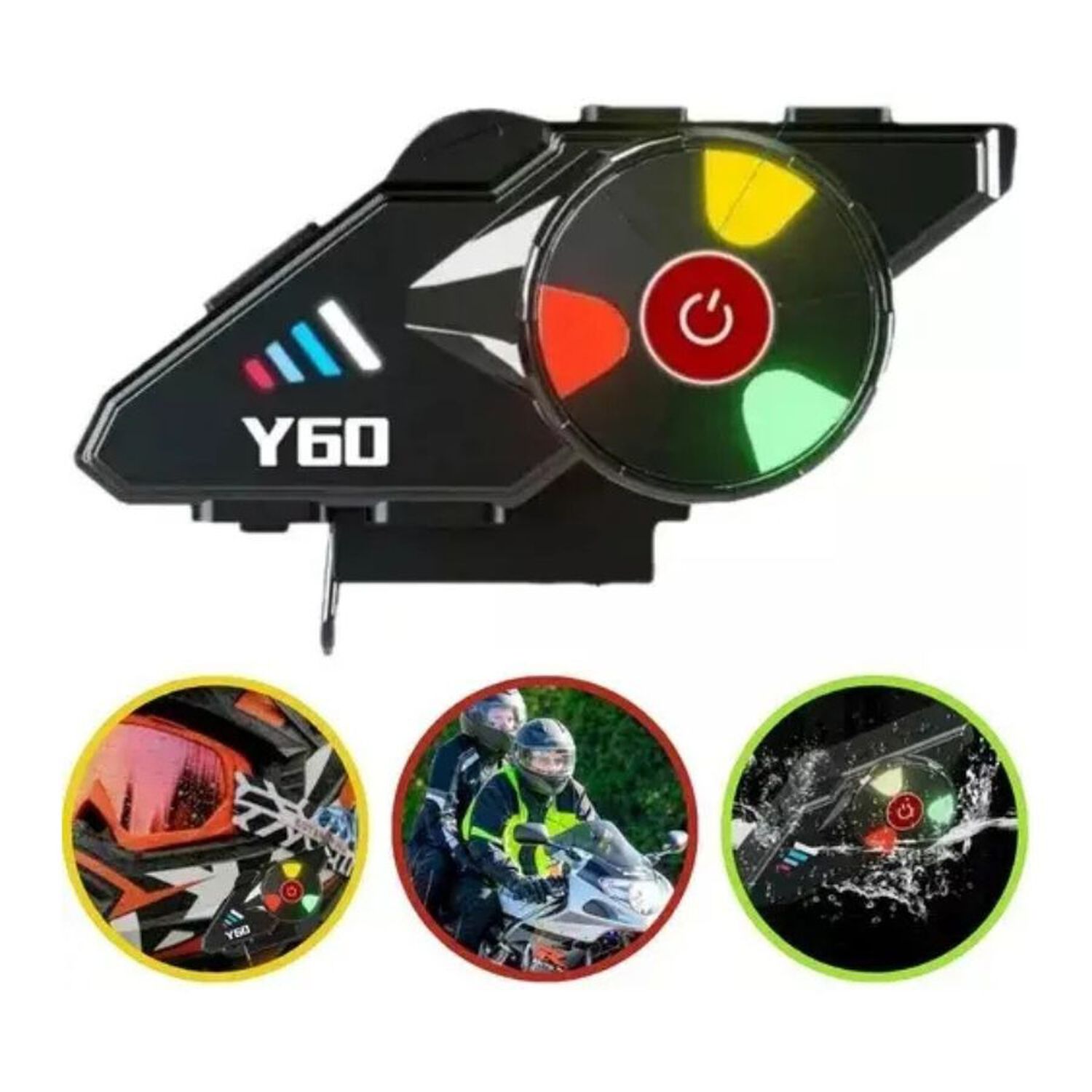 Intercomunicador Para Casco Moto Y60 Bluetooth Luces Rgb image number 5.0