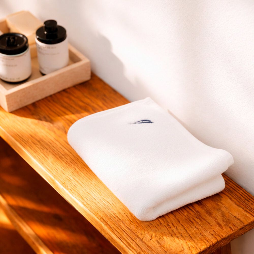 Toalla De Mano Nautica 100% Algod&oacute;n Textura Esponjosa Blanca-azul image number 0.0