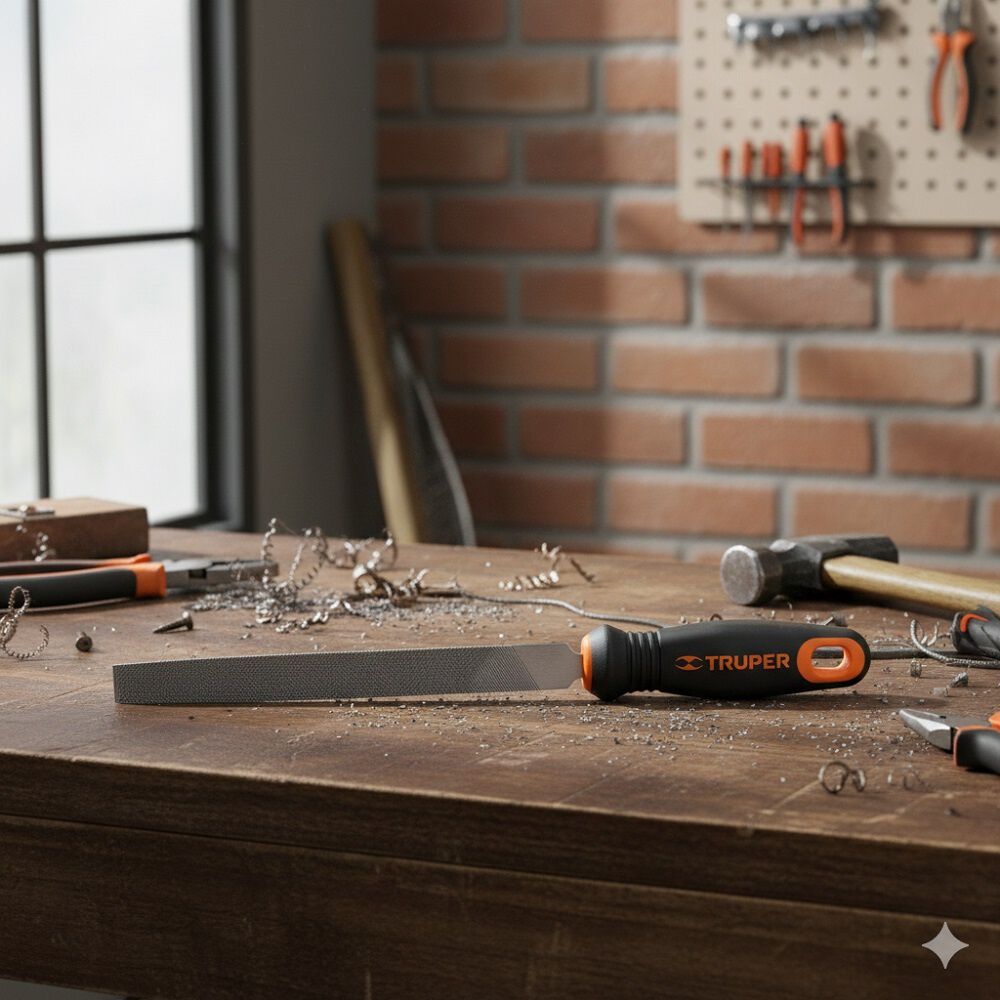 Lima Plana, Bastarda, 8 Con Mango Doble Inyecci&oacute;n Truper image number 1.0