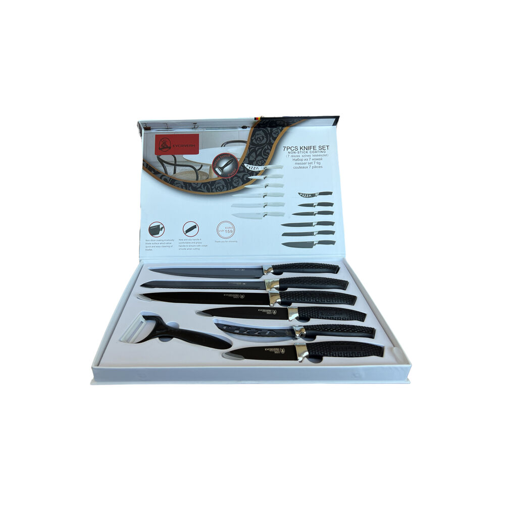 Set 7 Cuchillos Cocina Antiadherentes Y Antibacterianos - Ps image number 0.0