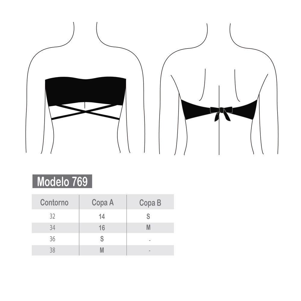 Bikini Bandeau Strapless Negro image number 3.0