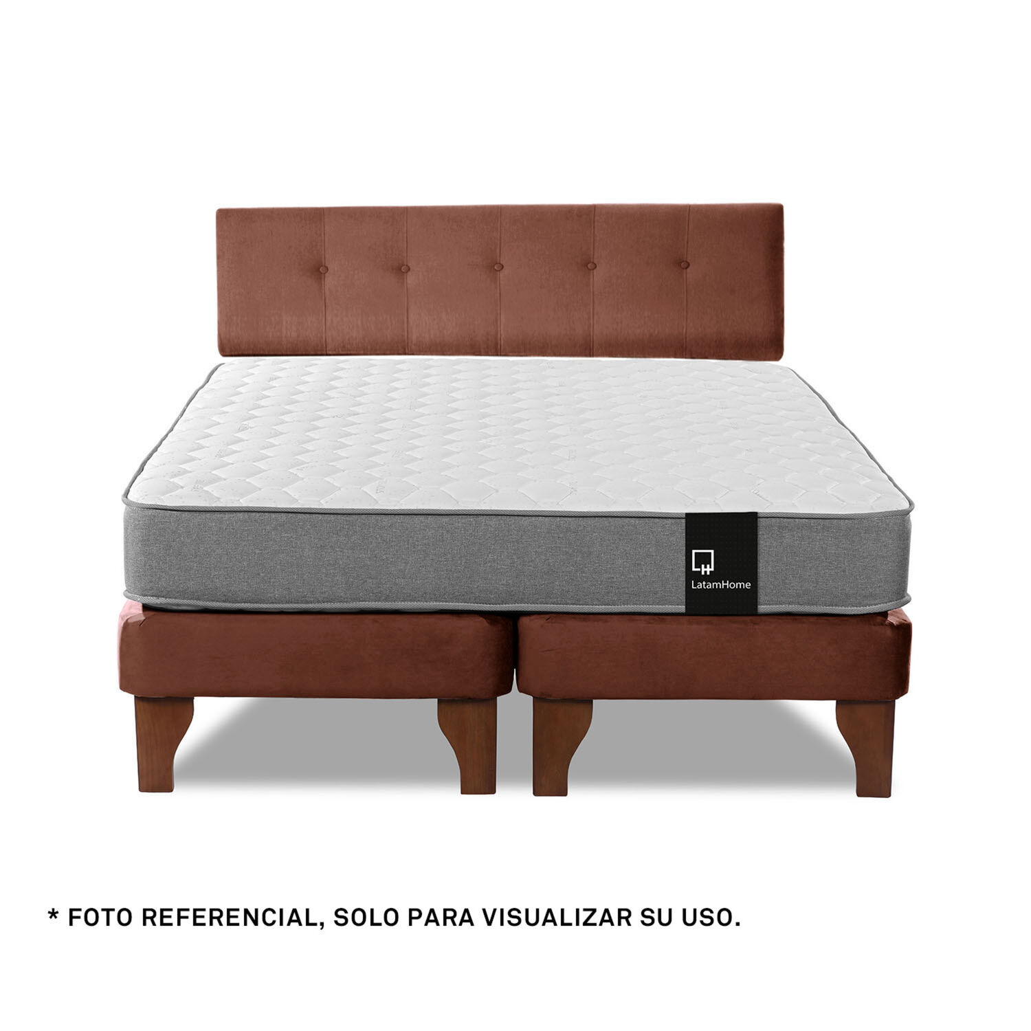 Respaldo Best Tela Velvet Chocolate 2 Plazas image number 3.0