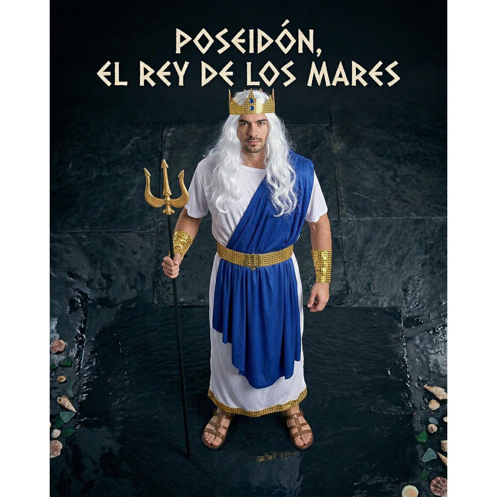 Disfraz Cosplay Poseid&oacute;n Dios Del Mar Griego image number 4.0