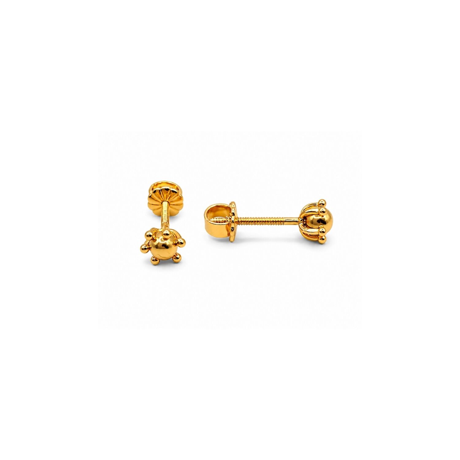 Aros Bolita Pistilo 4mm Oro 18k Nacional N1 0.90gr Dorado image number 1.0