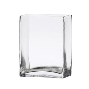 Florero New Quadro De 19cm Vidrio Transparente Decoracion
