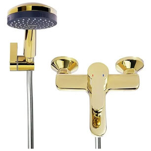 Monomando Llave Grifo Para Tina Ducha Modelo Arona Color Dorado