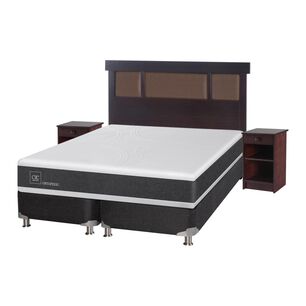 Box Spring Cic Ortopedic / 2 Plazas / Base Dividida + Set De Maderas