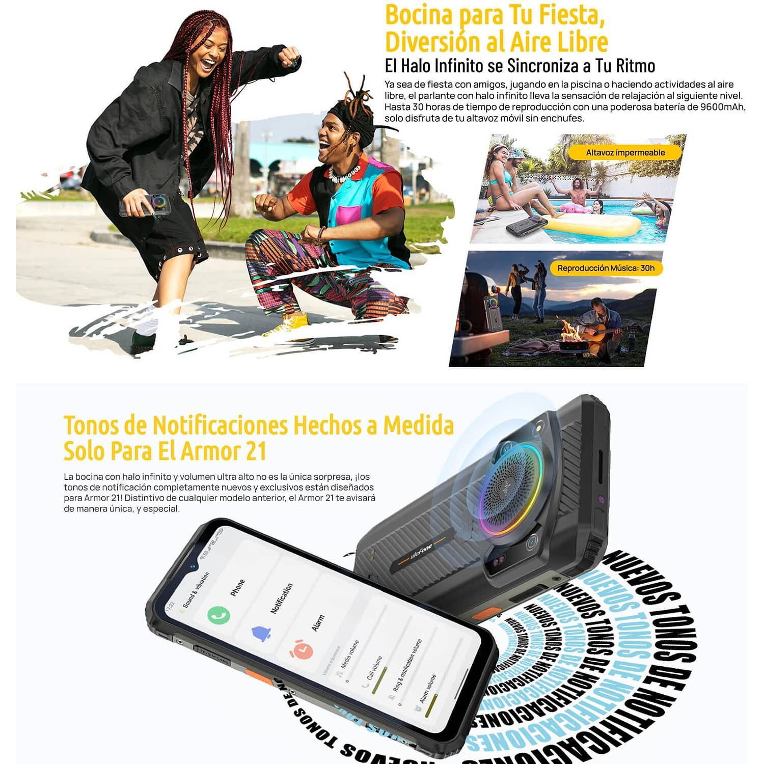 Ulefone Power Armor 21 - Smartphone Resistente Con Sonido Hifi Y Halo Infinito image number 8.0