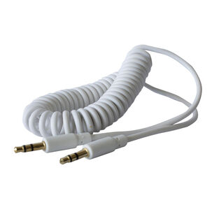 Cable Audio Aux Plug 3.5mm Stereo 1.8m Espiral Philco Blanco