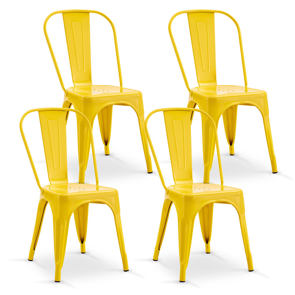 Pack De 4 Silla Metal Tolix Amarillo image number 0.0