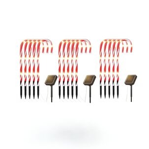 Set 15 Luces Navidad Bastones Led Estaca Solar Decorativas