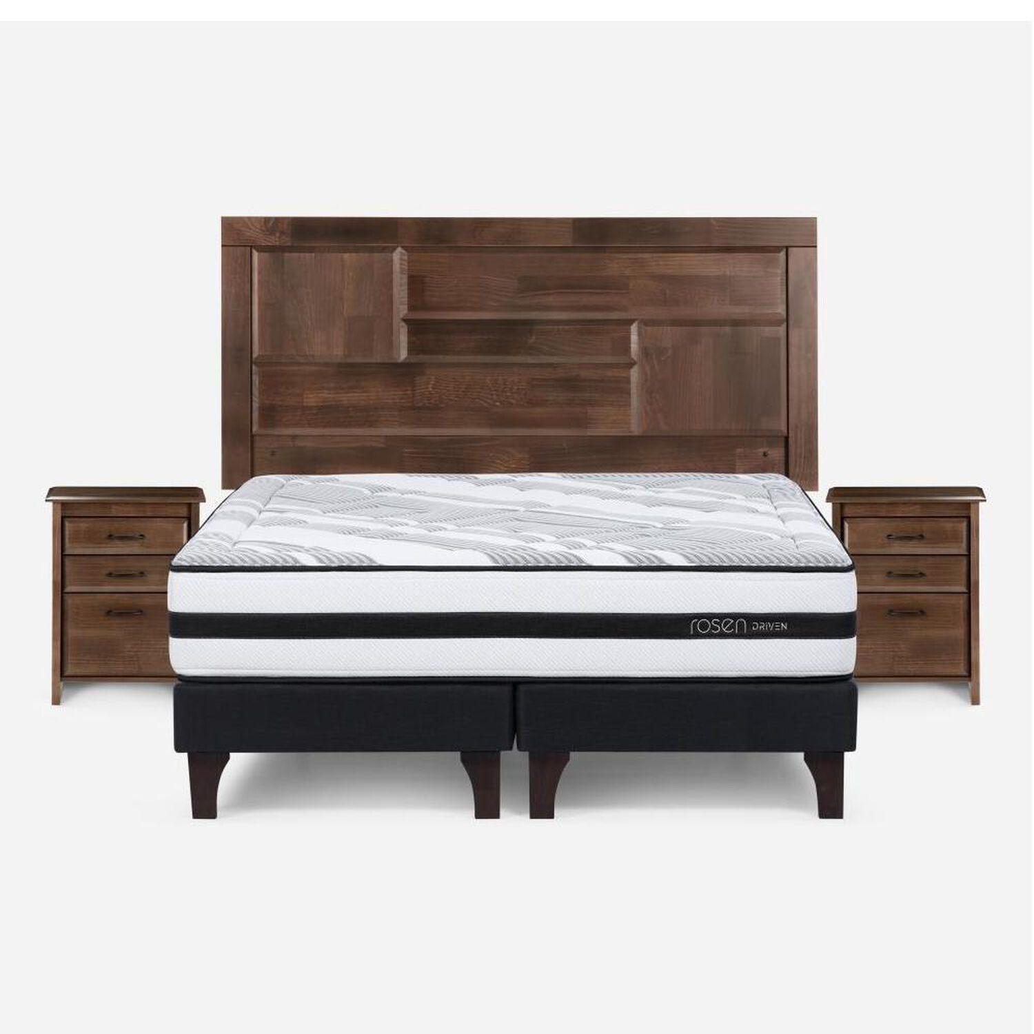 Cama Europea Rosen Driven / 2 Plazas / Base Dividida + Set de Maderas Dolce image number 0.0