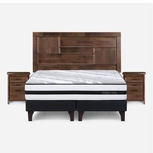 Cama Europea Rosen Driven / 2 Plazas / Base Dividida + Set de Maderas Dolce