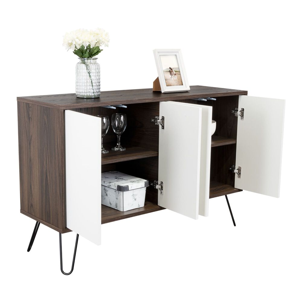 Arrimo Con 4 Puertas Y 4 Repisas Fm-001b Blanco Y Caf&eacute; Oscuro image number 3.0